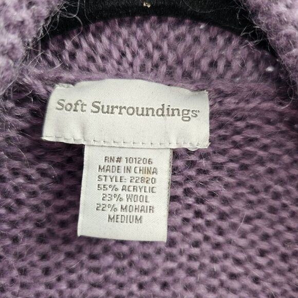 SOFT SURROUNDINGS Cardigan Medium Sweater Wool Mohair Chunky Telluride Long - Picture 8 of 10